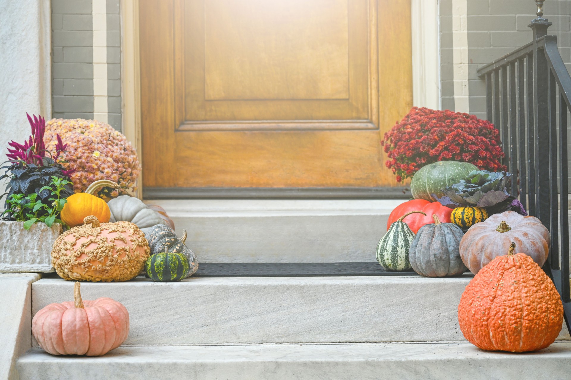 Pumpkins at the porch.