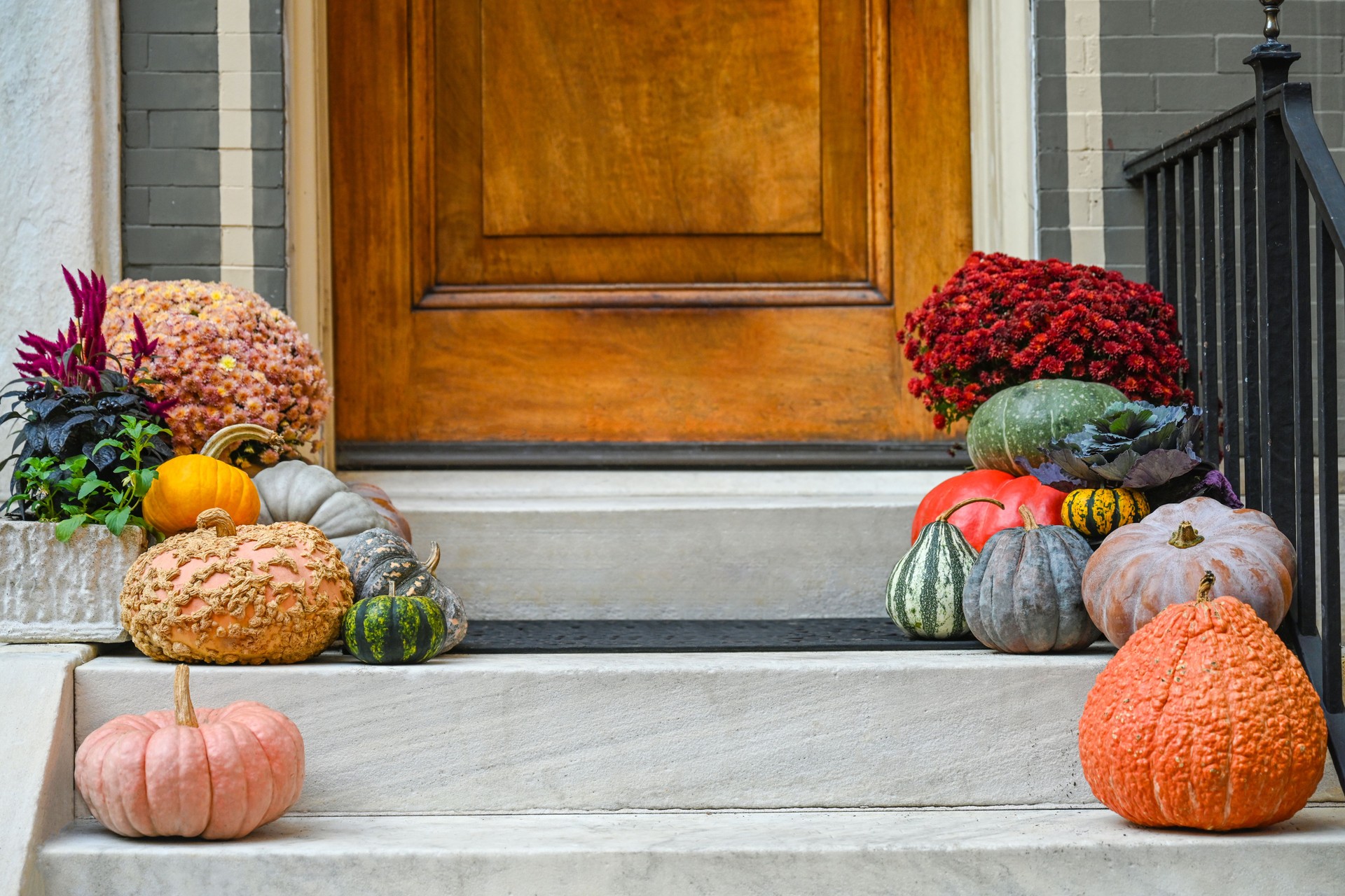 Pumpkins at the porch.